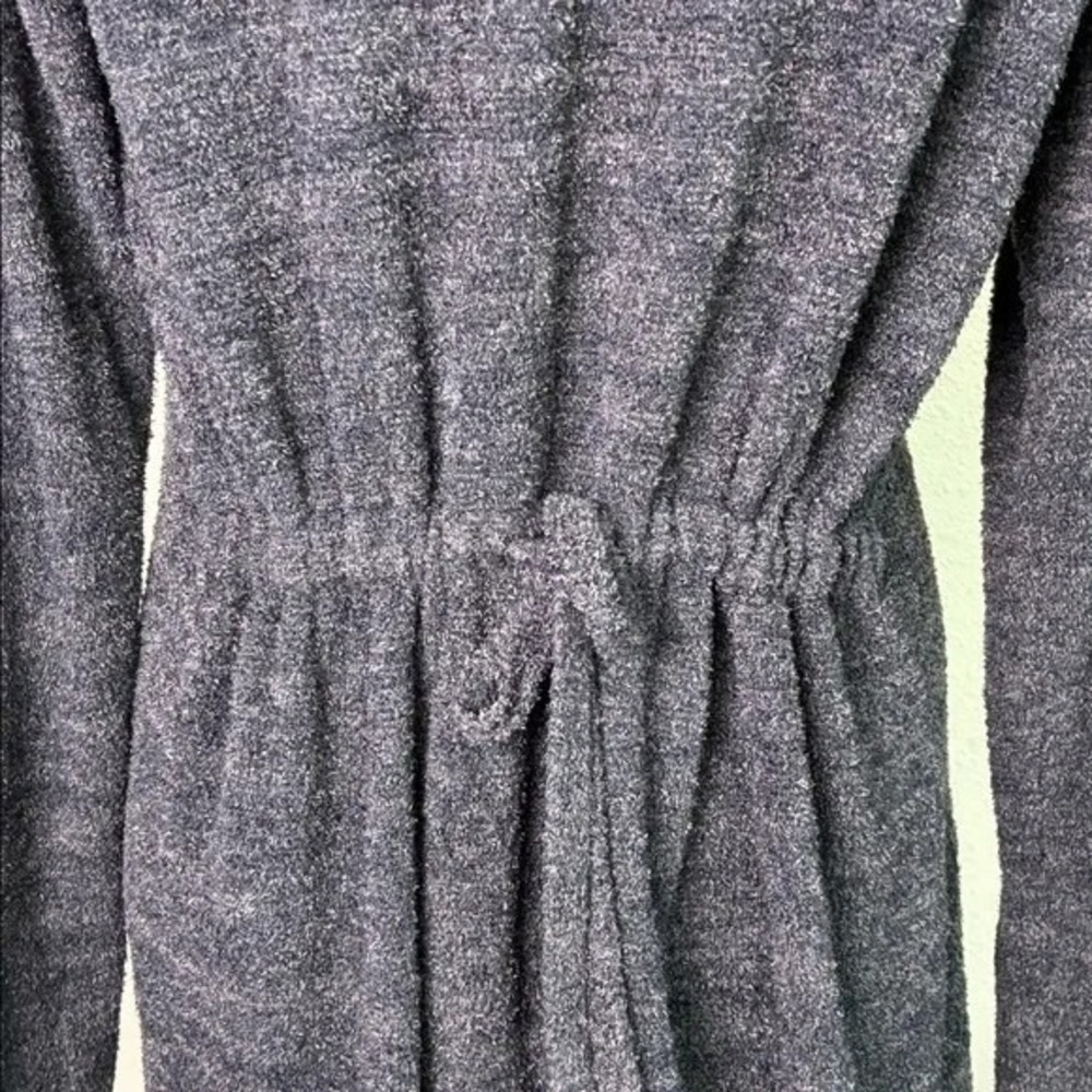 BAREFOOT DREAMS Women Large Cozychic Lite Charcoal Grey Open Cardigan Comfy - Picture 6 of 11